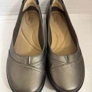 Women's Clarks Women's Cora Eliza Shoes Metallic Synthetic
